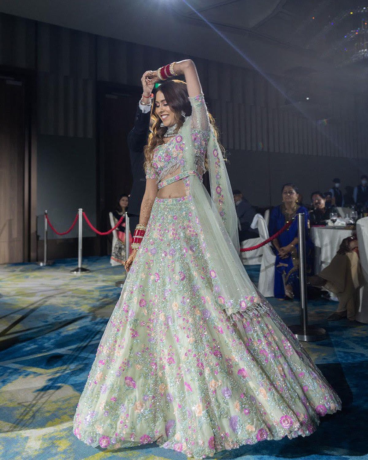 Navreen Kaur in the Melanie Lehenga by Seema Gujral