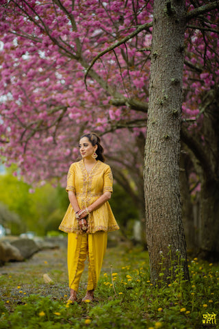 Sukhveen in the Yellow Nayana Dhoti