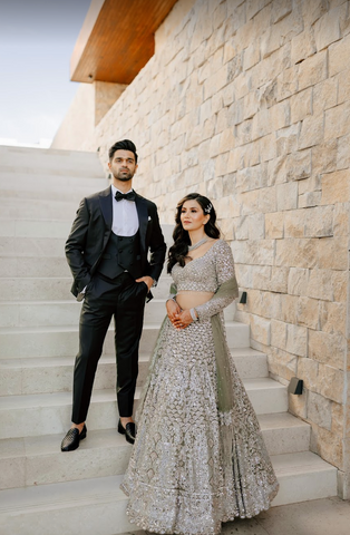 The Bride & Groom Posing for Their Big Day