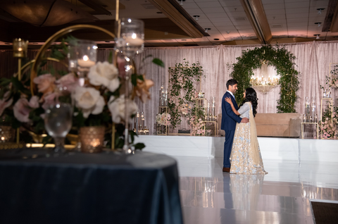 The Bride and Groom Sharing their First Dance