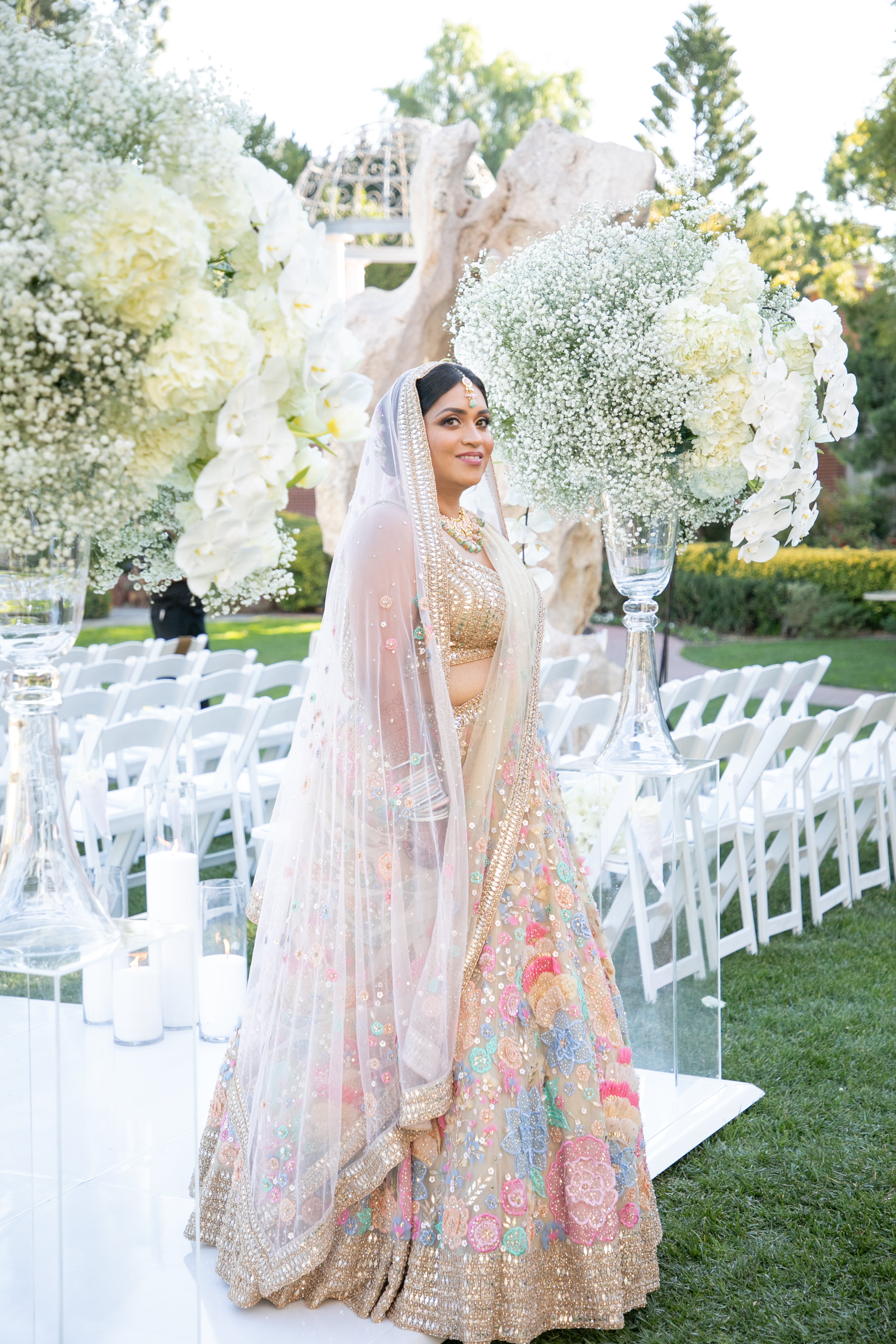 Karishma Lalwani in Seema Gujral’s Nessa Lehenga