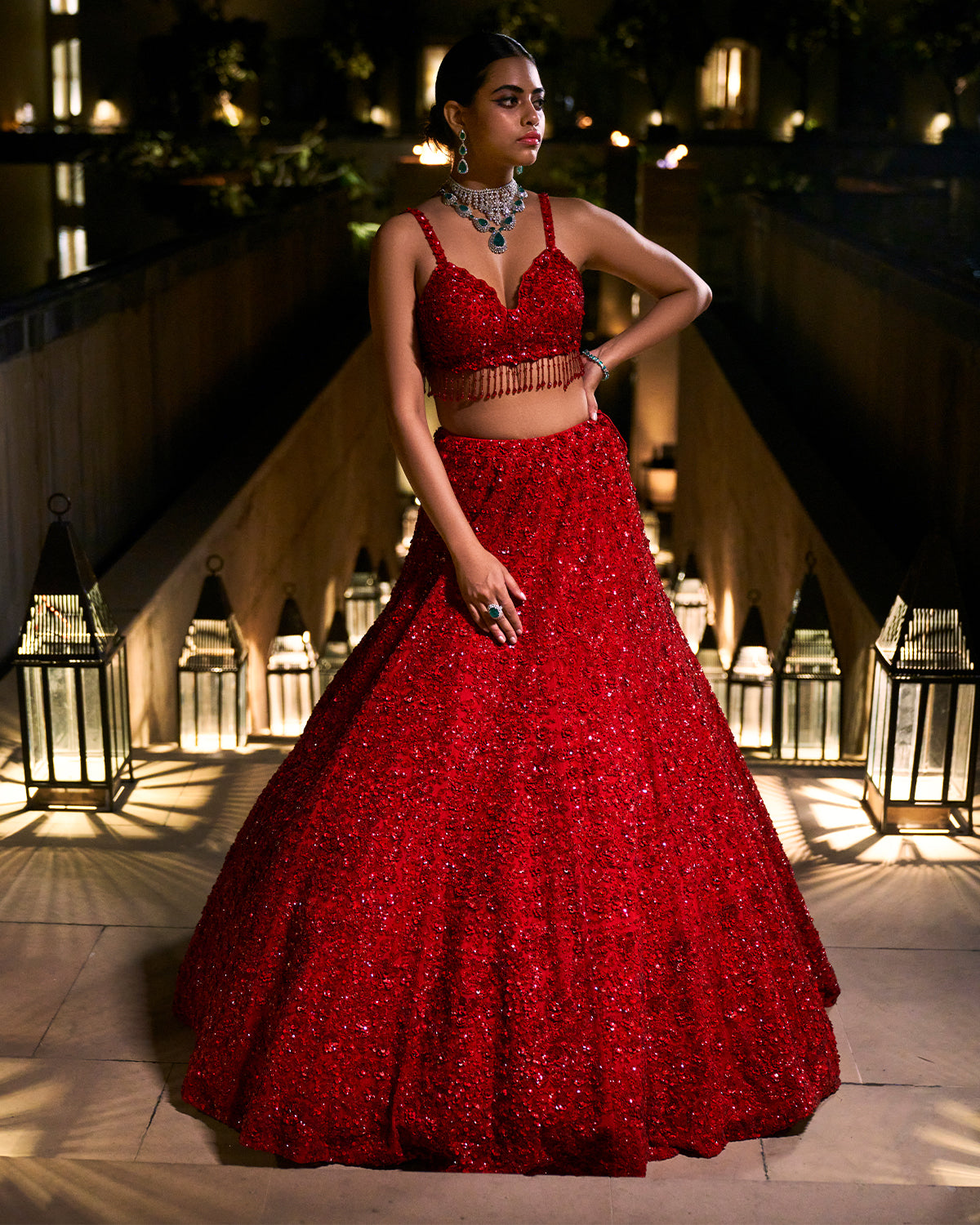 Red indian deals bridal lehenga