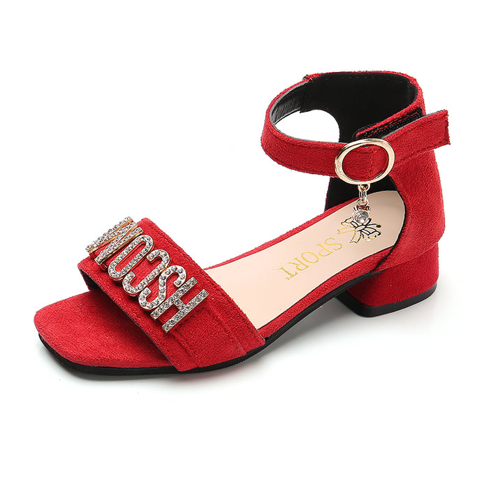 red party shoes low heel