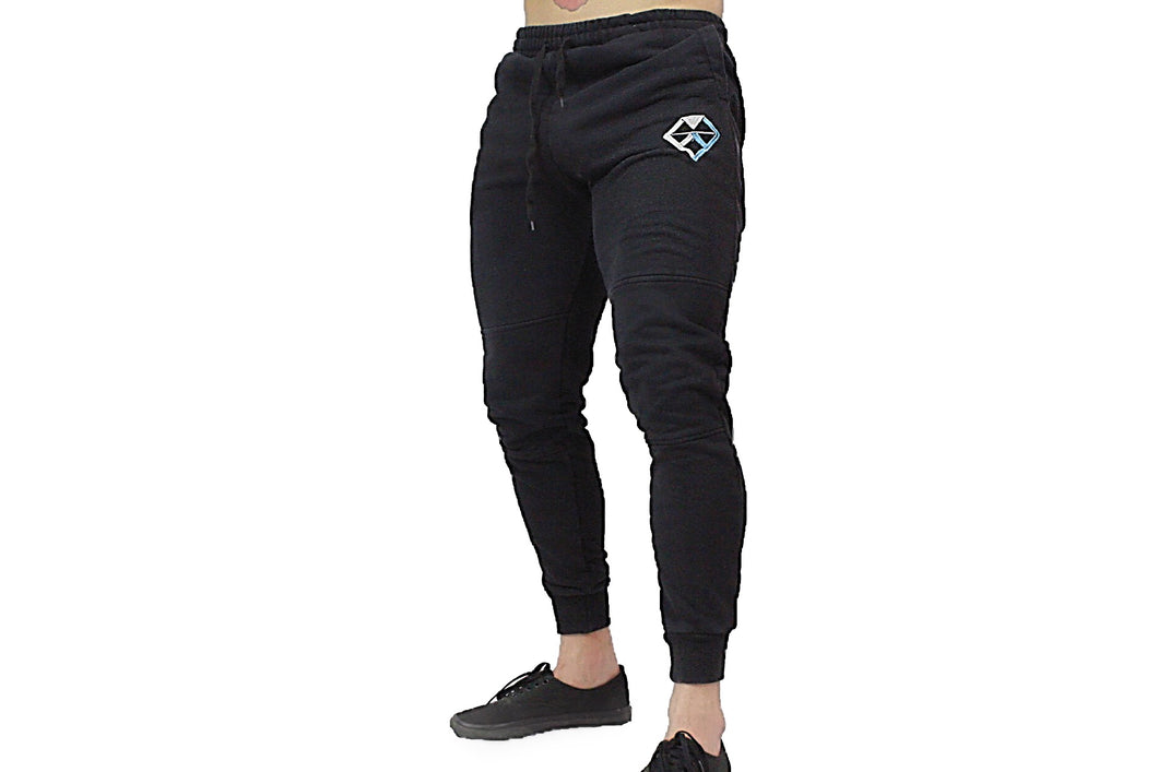 black tapered joggers