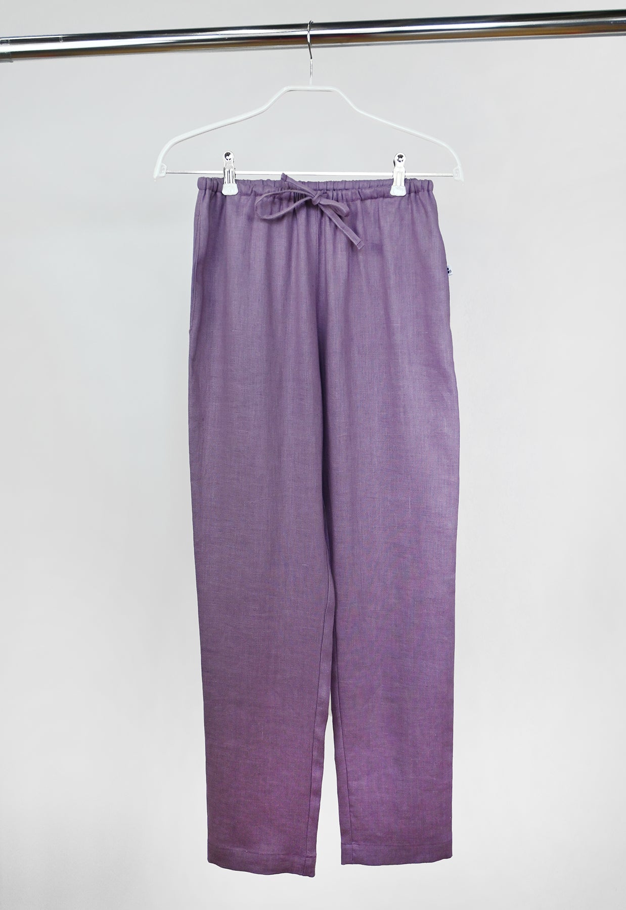 Baggy linen pants BESALU in plum