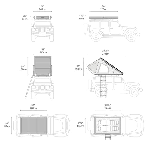 ikamper bdv duo hardshell roof top tent dimensions