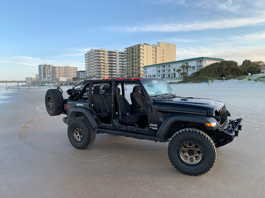 Exposed Racks 9754 Click-In Red Under Soft Top Roof Rack Jeep Wrangler JLU  – Off Road Tents