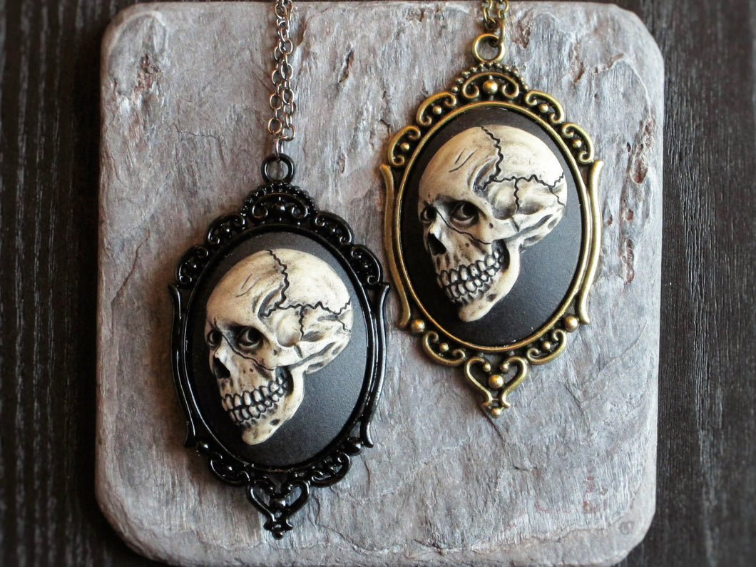 delicate skull necklace