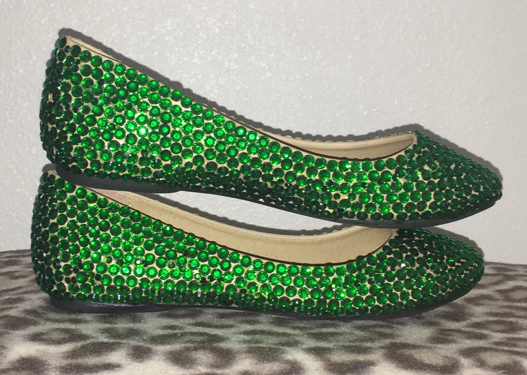 emerald green ballet flats