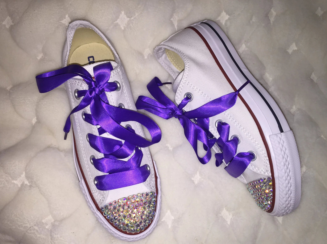 purple converse laces