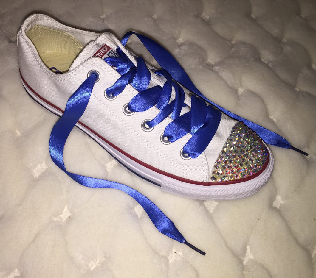 converse with crystals and ribbon laces