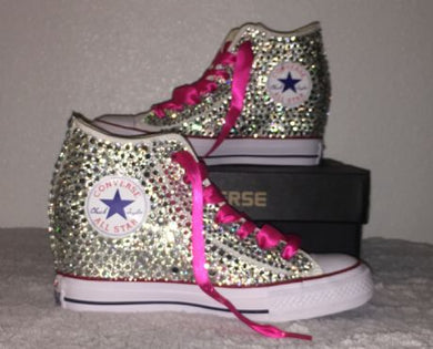 pink converse with rhinestones