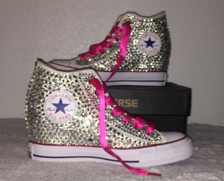 bedazzled converse high tops