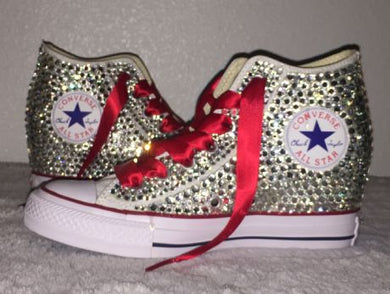 red bedazzled converse