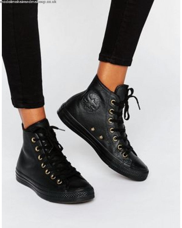 black high top converse with black laces