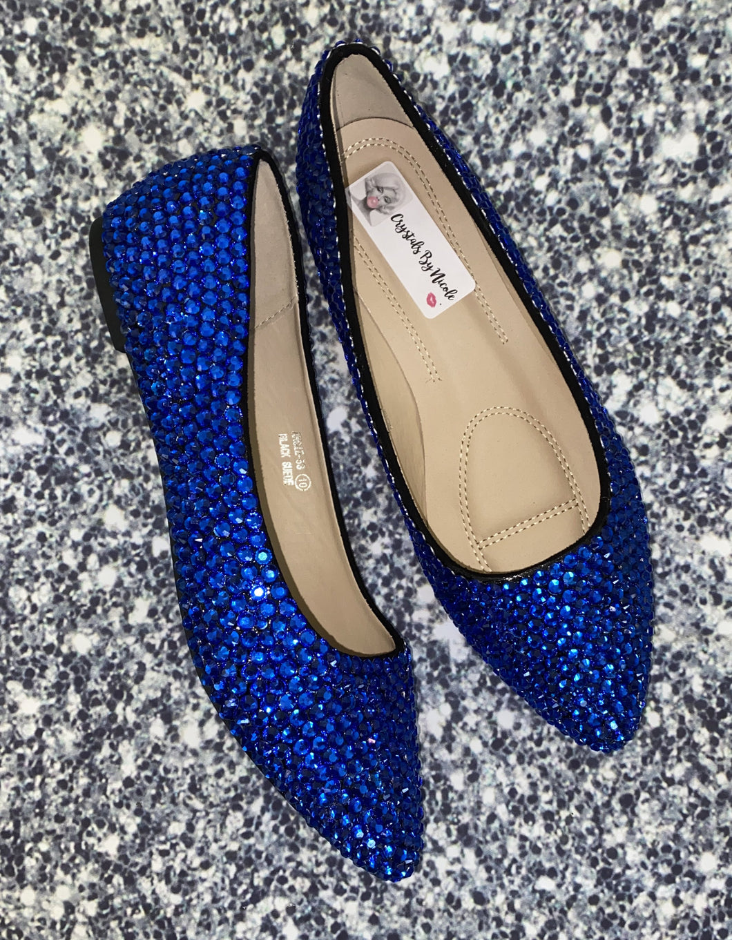 Bedazzled Ballet Pointy Style Flats In 