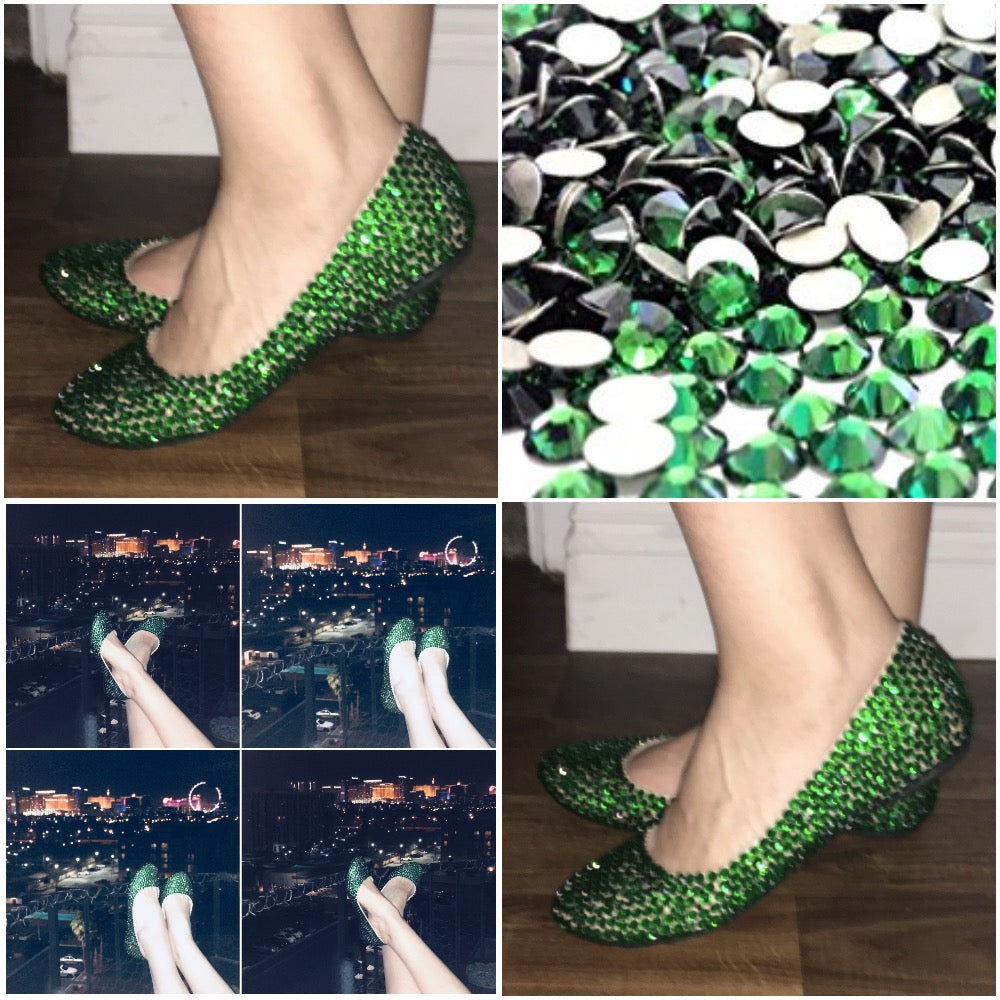 emerald green ballet flats