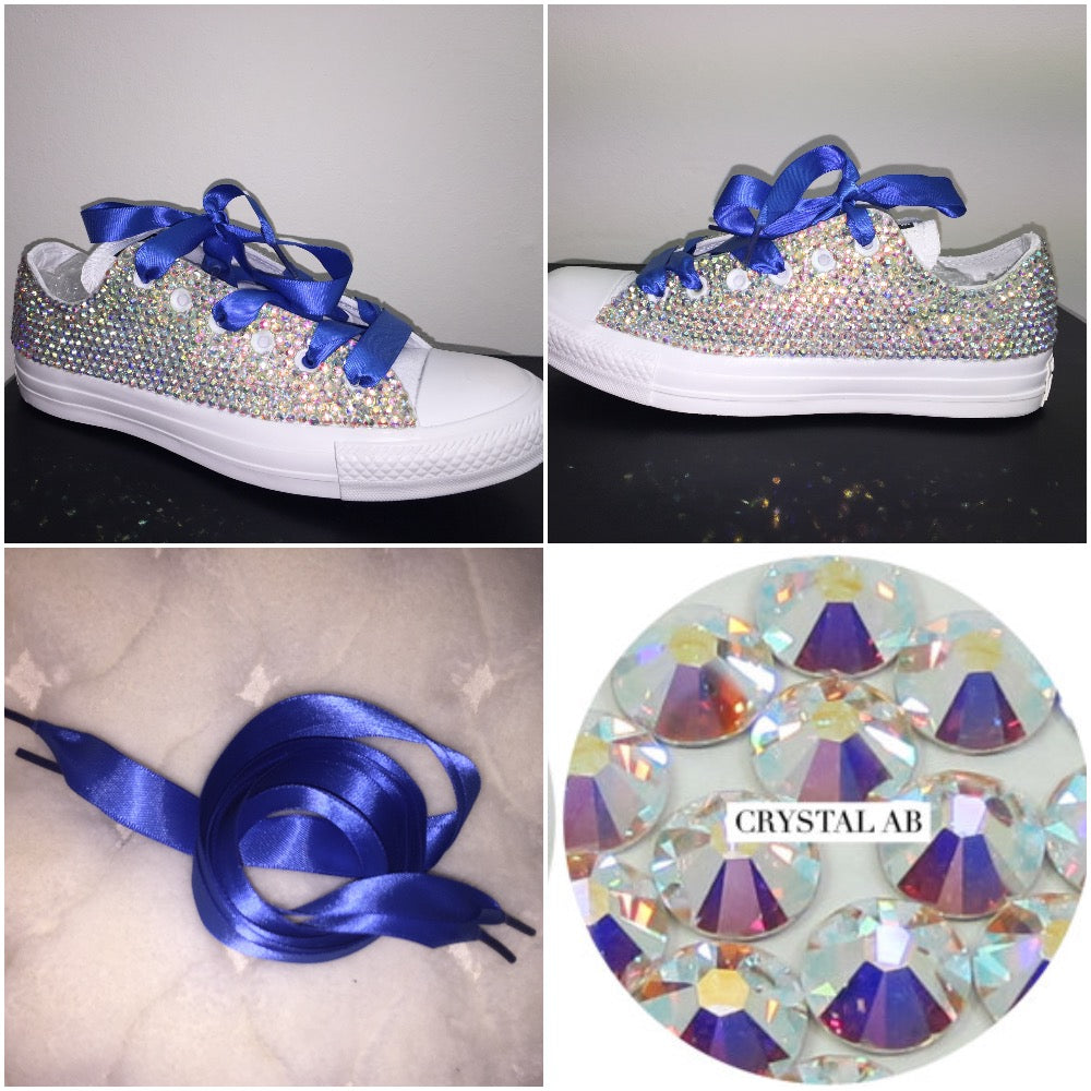 converse with crystals and ribbon laces