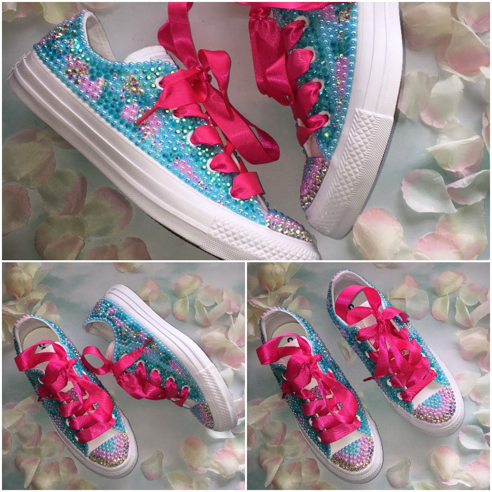 pink ribbon converse