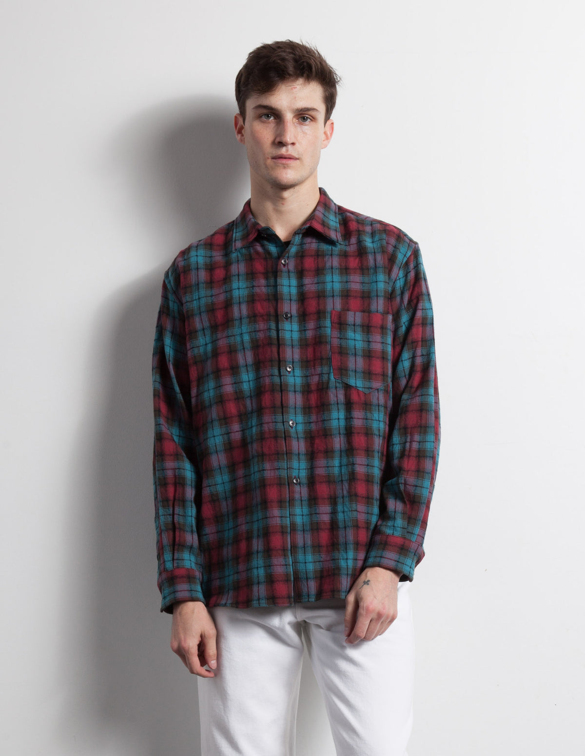 Kapatid - Men's Teal Plaid Flannel Shirt Made in the USA