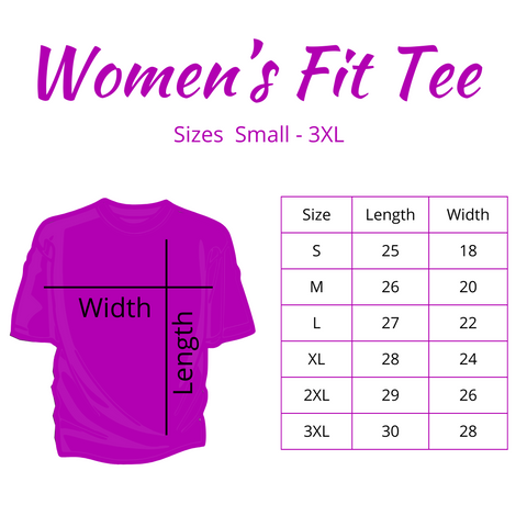 I Am Unique Women's Size Chart