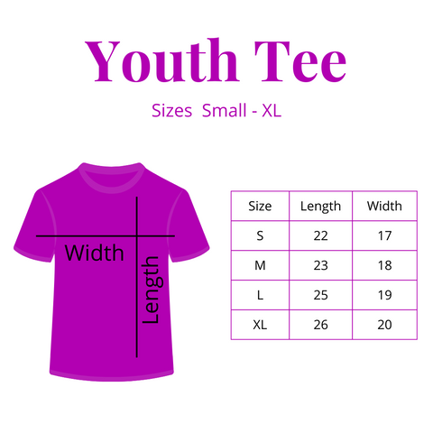 I Am Unique Youth Size Chart