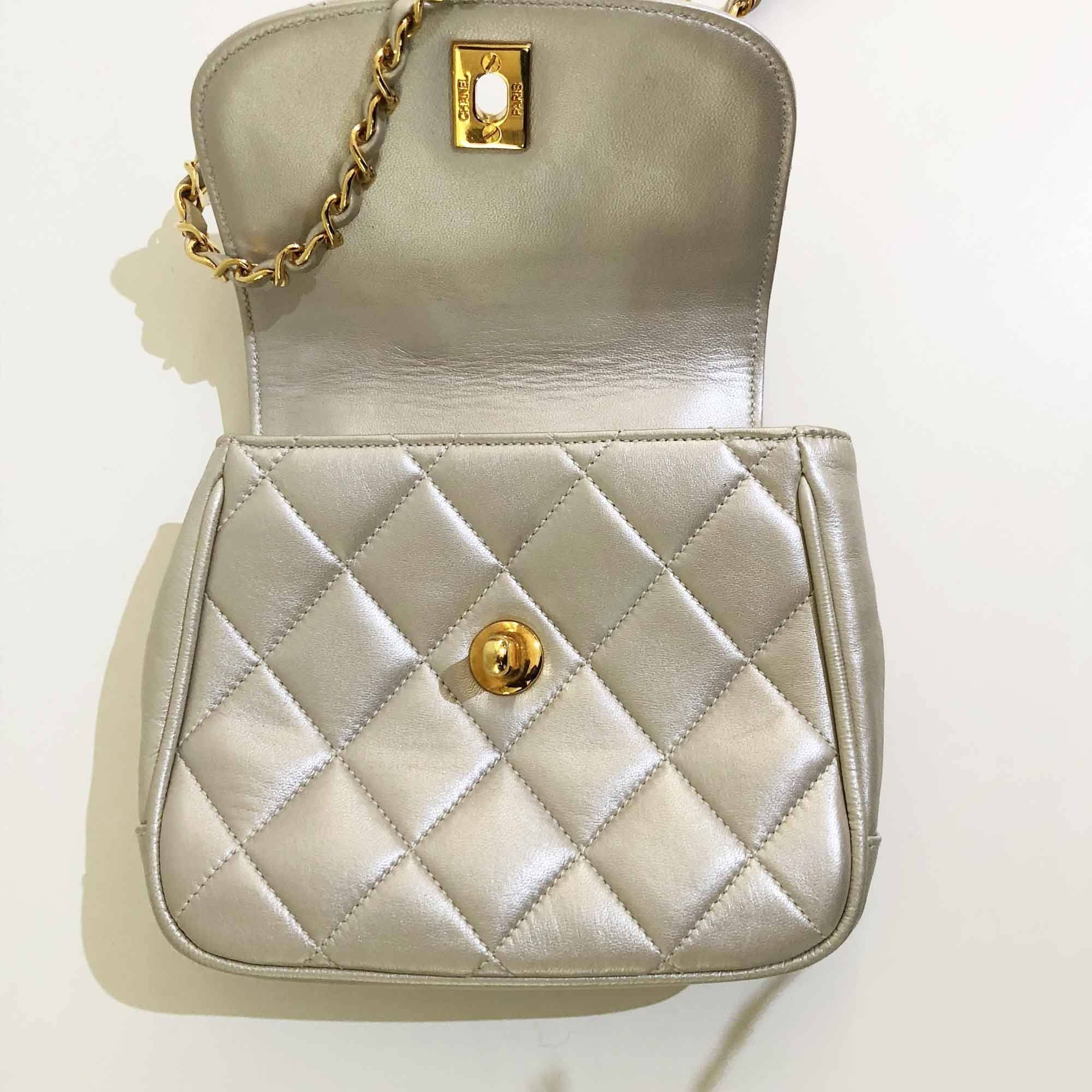 Chanel Vintage Quilted Pearl Mini Crossbody Bag – Garderobe