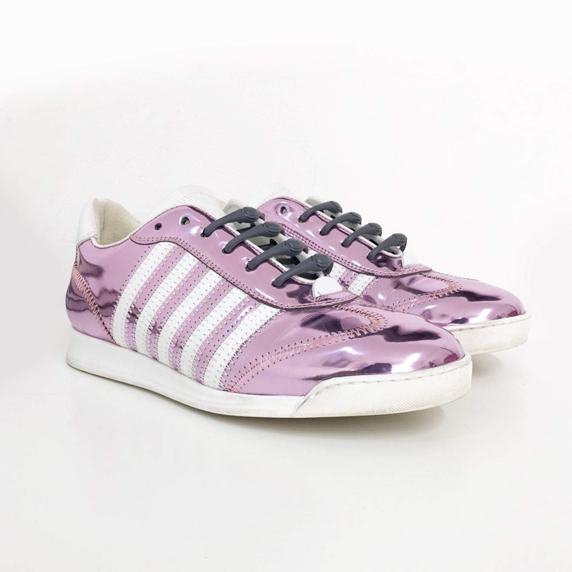 purple metallic sneakers