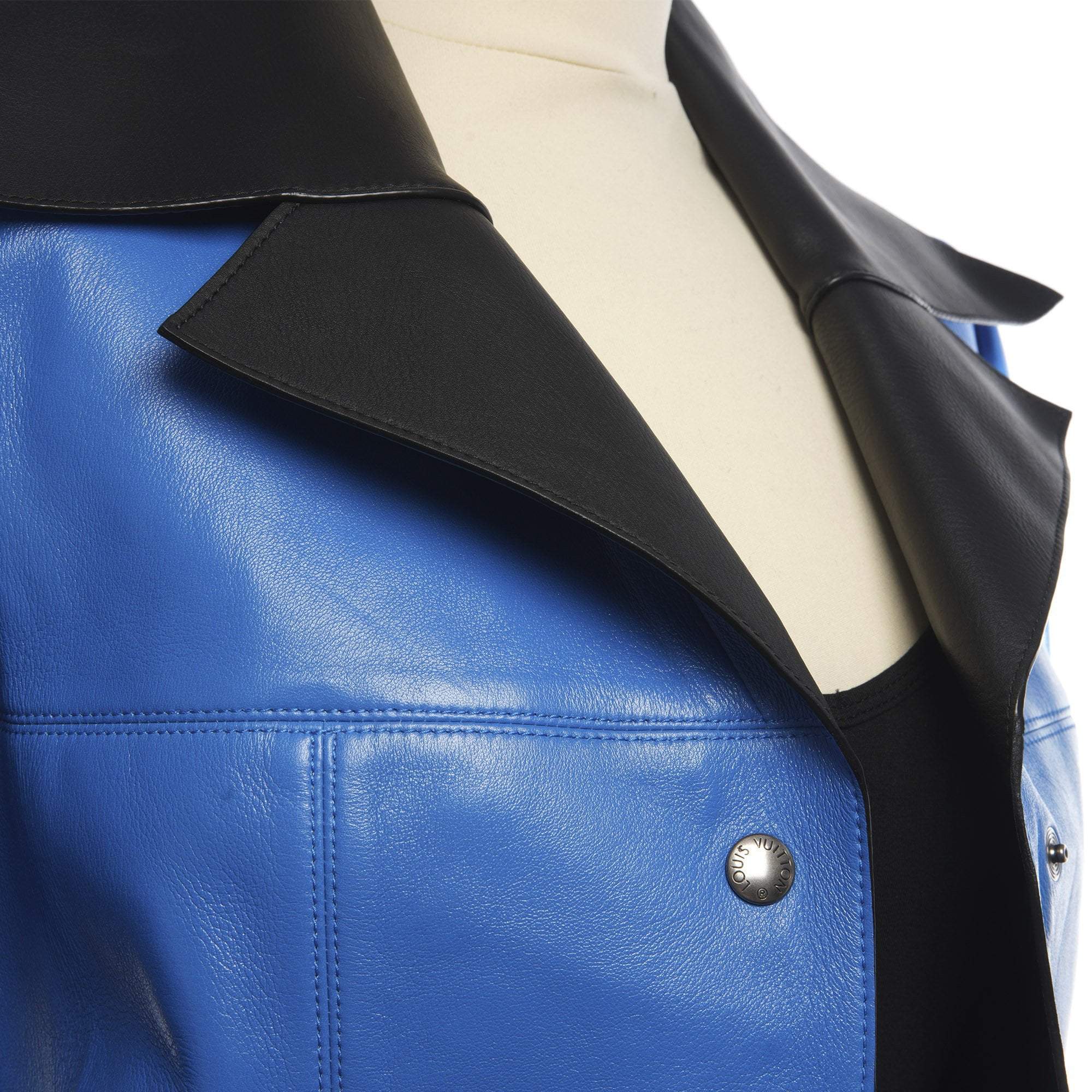 Louis Vuitton Blue Leather Biker Jacket – Garderobe