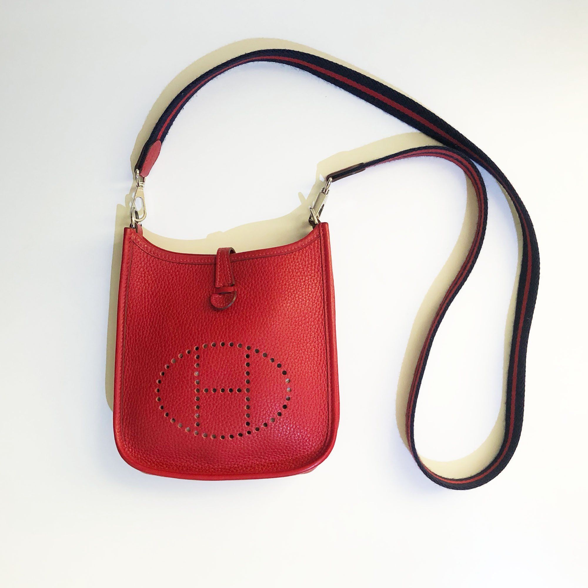 hermes red evelyne bag