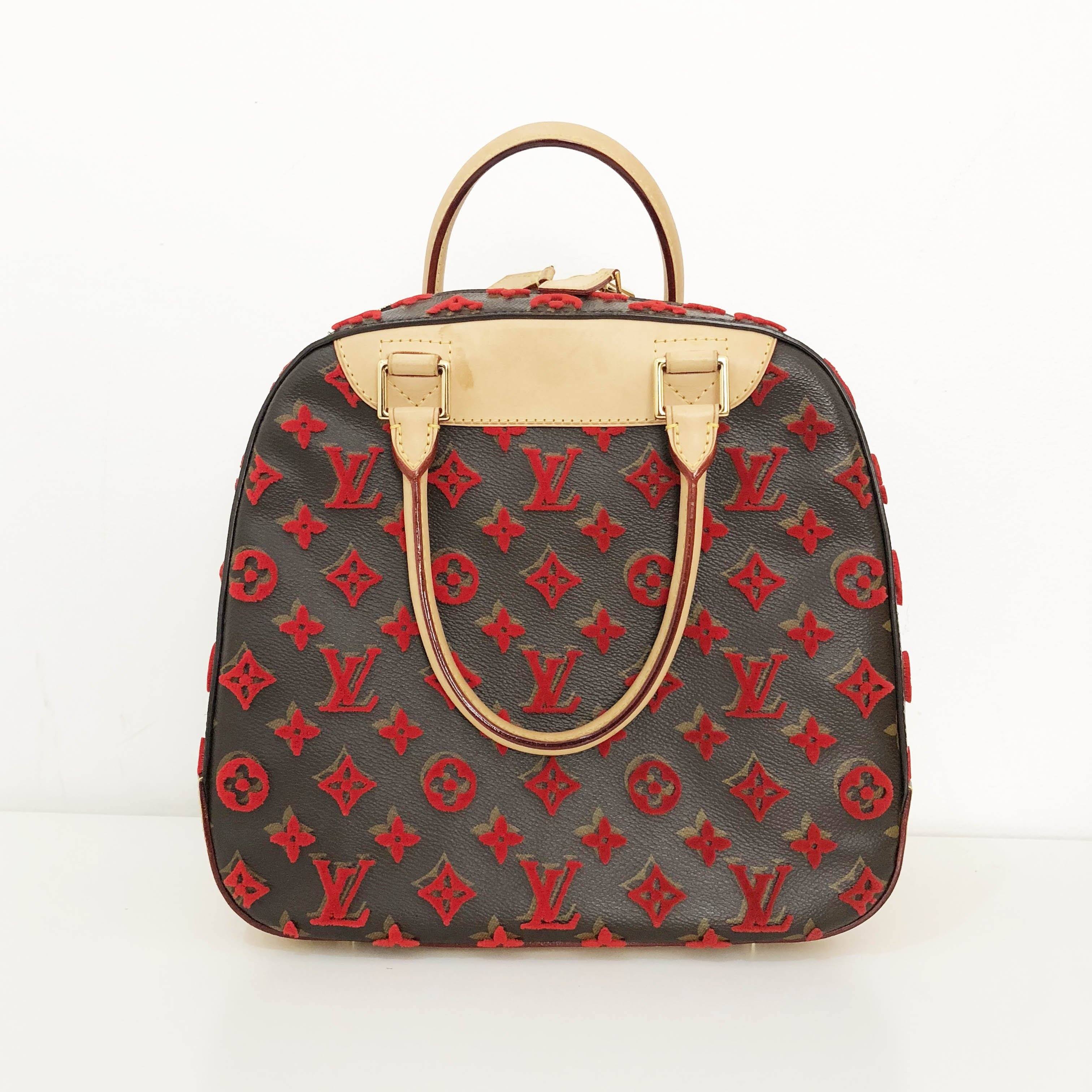 Louis Vuitton Limited Edition Rouge Monogram Tuffetage Deauville Cube – Garderobe