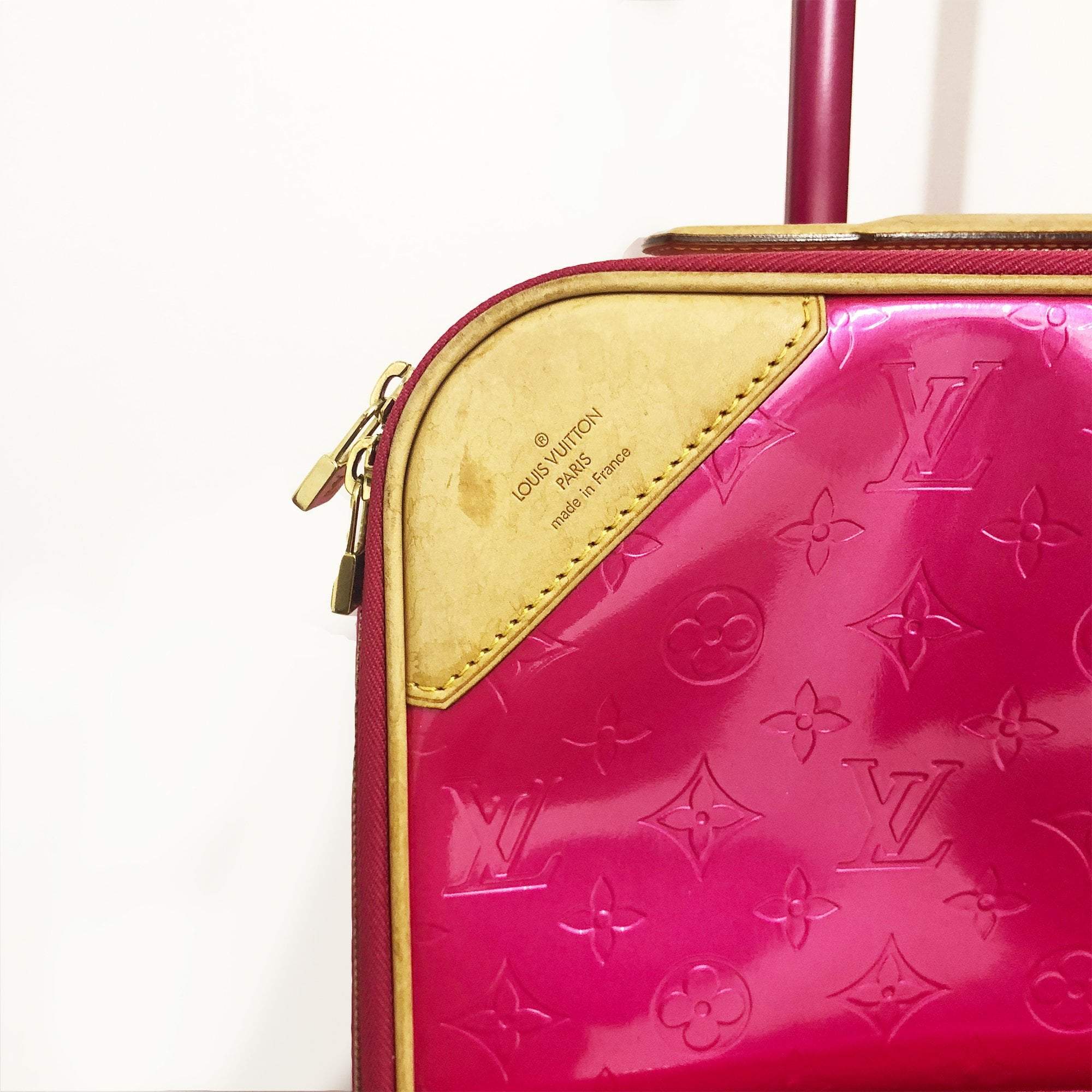 louis vuitton pink luggage