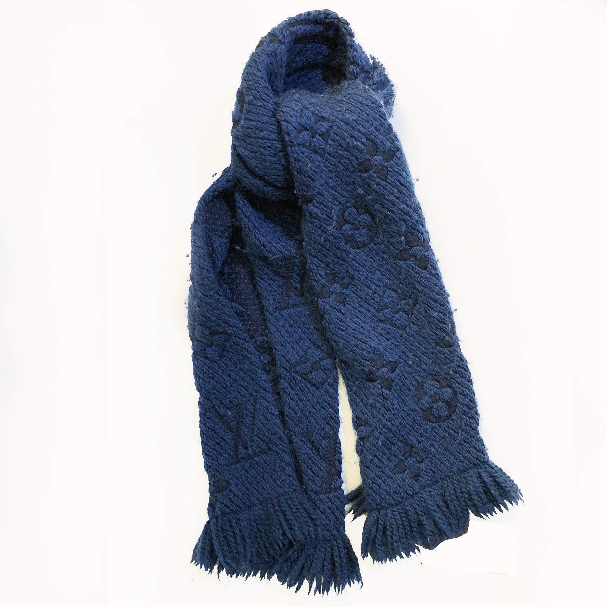 Louis Vuitton Blue Wool Scarf – Garderobe