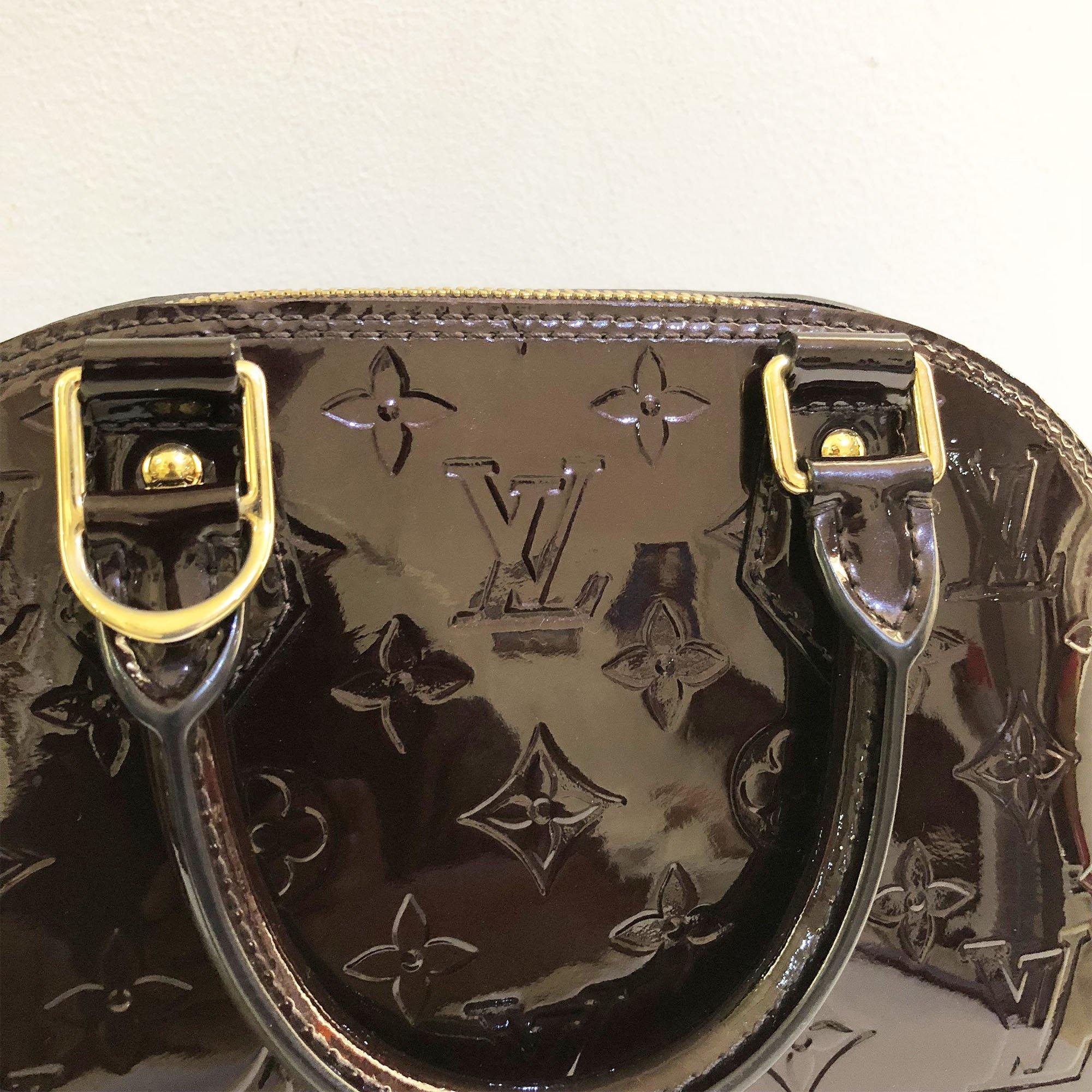 Louis Vuitton Amarante Monogram Vernis Alma GM Bag at 1stDibs