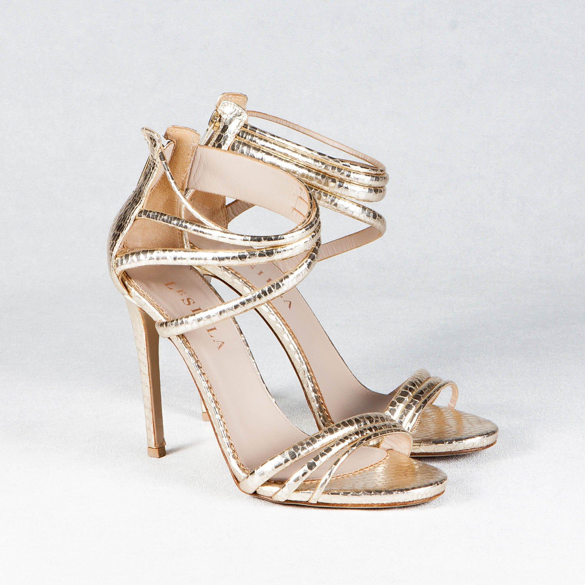 light gold strappy heels