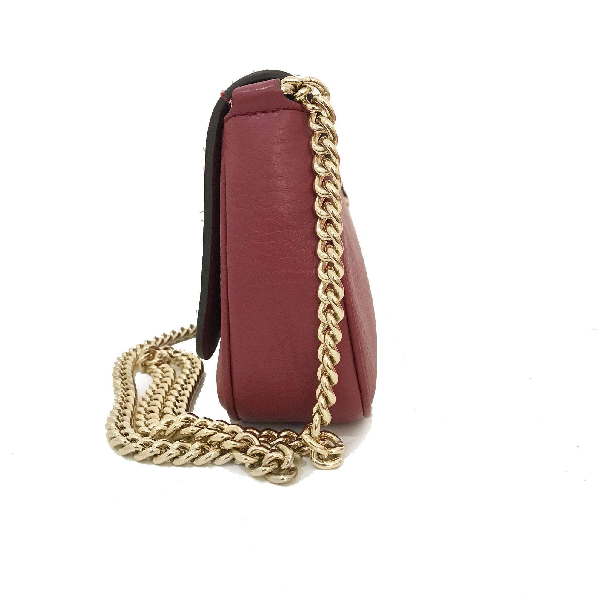 Gucci Soho Medium Flap Pink Leather Crossbody Bag – Garderobe