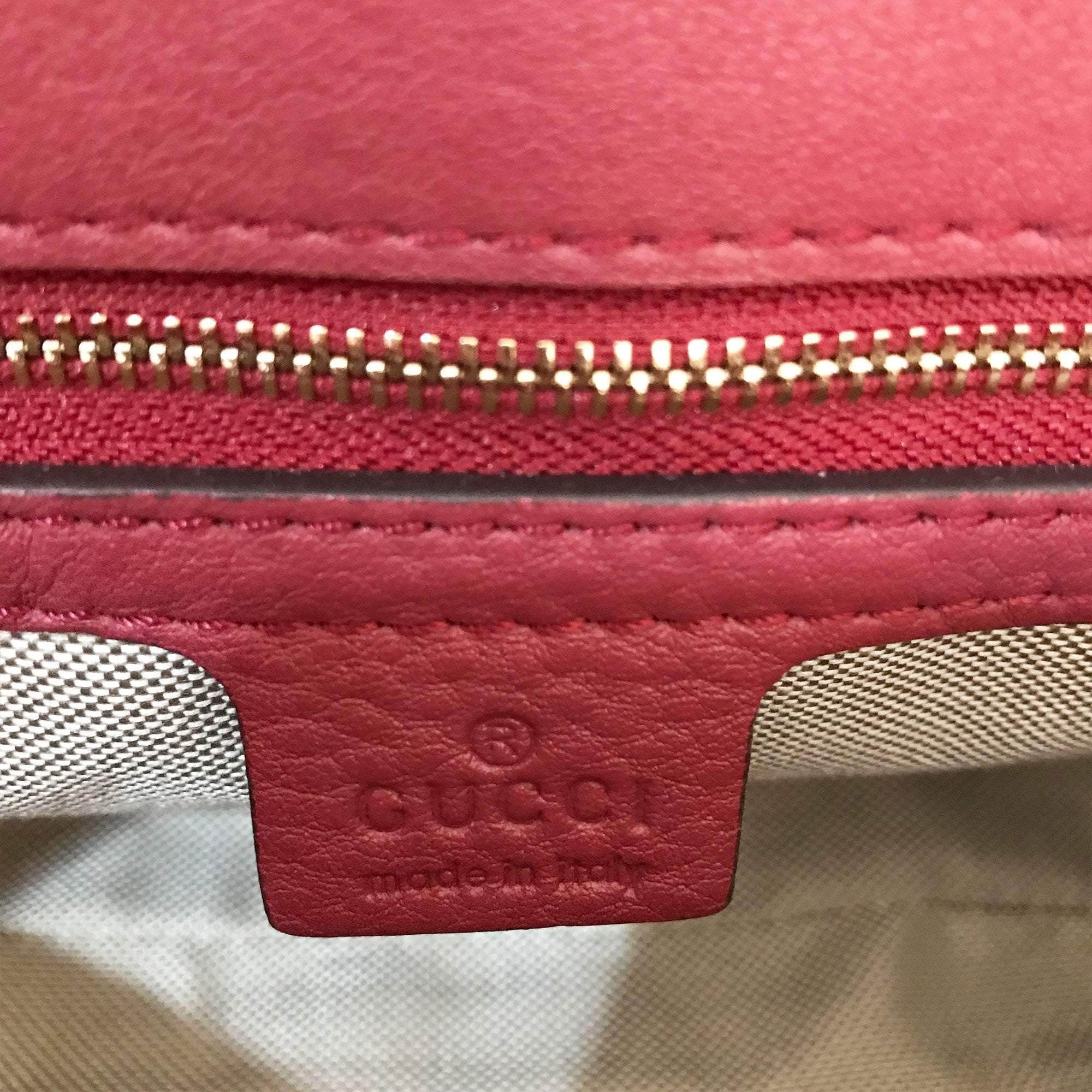 Gucci Soho Medium Flap Pink Leather Crossbody Bag – Garderobe