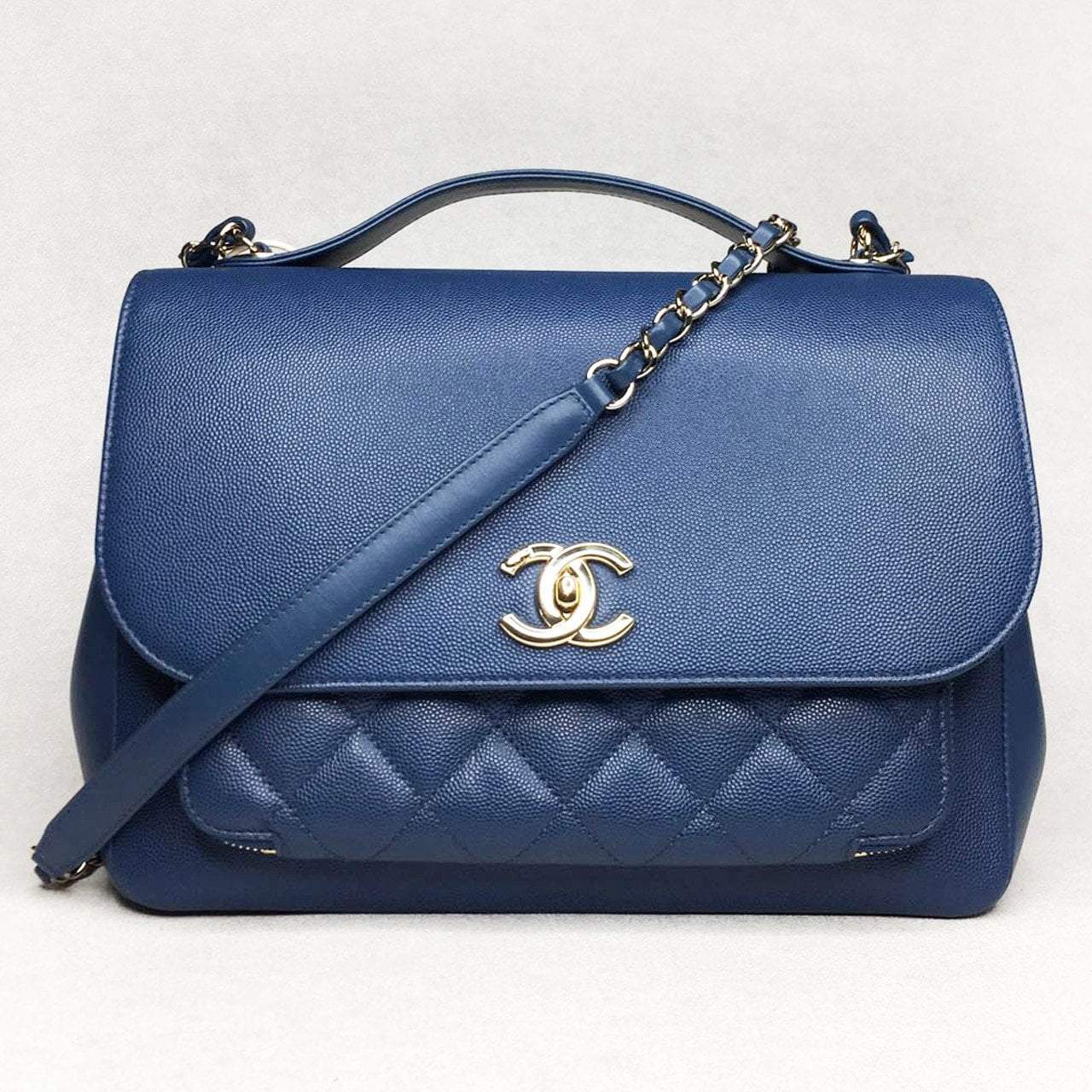 Chanel Blue Flap Bag Top Handle – Garderobe