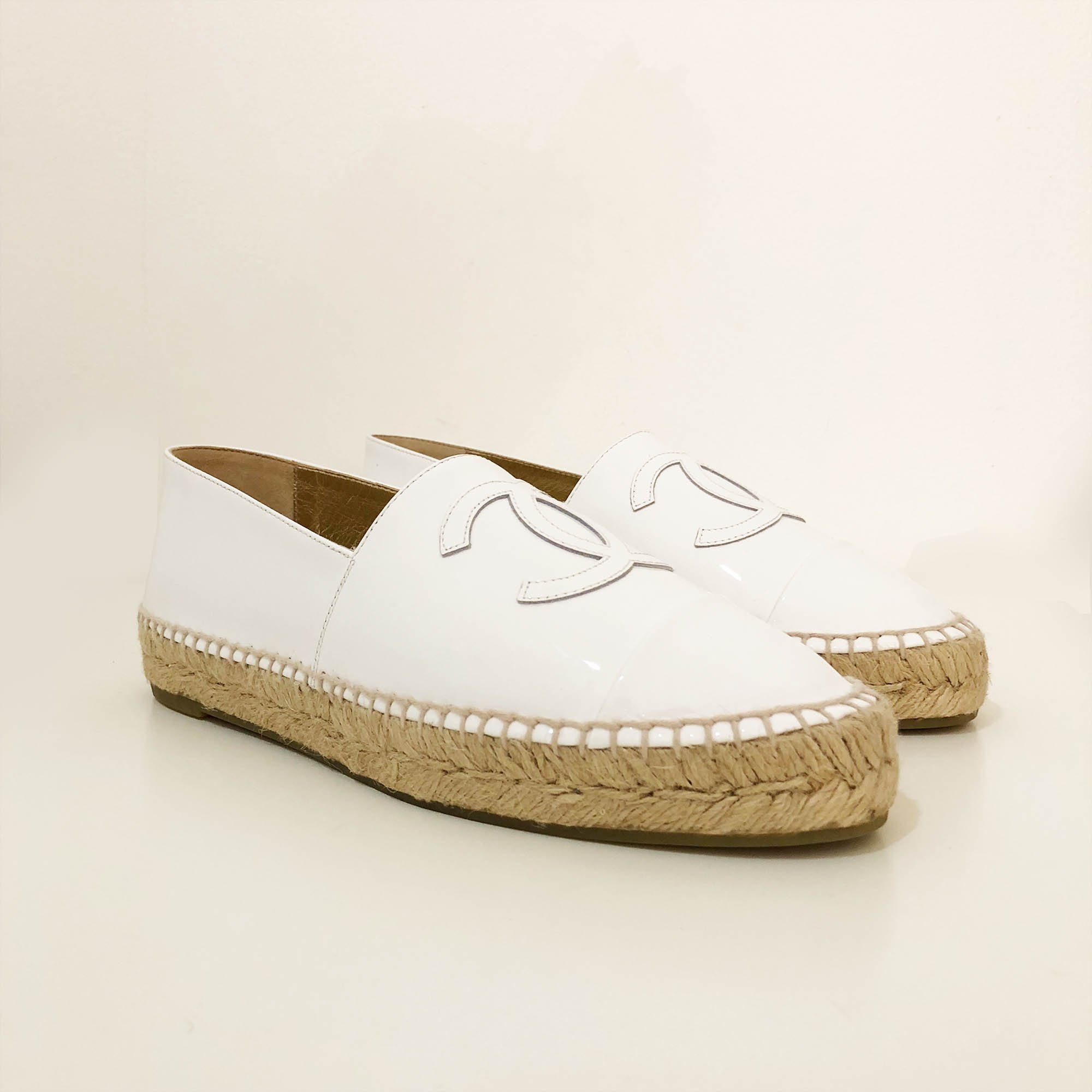 chanel espadrilles white