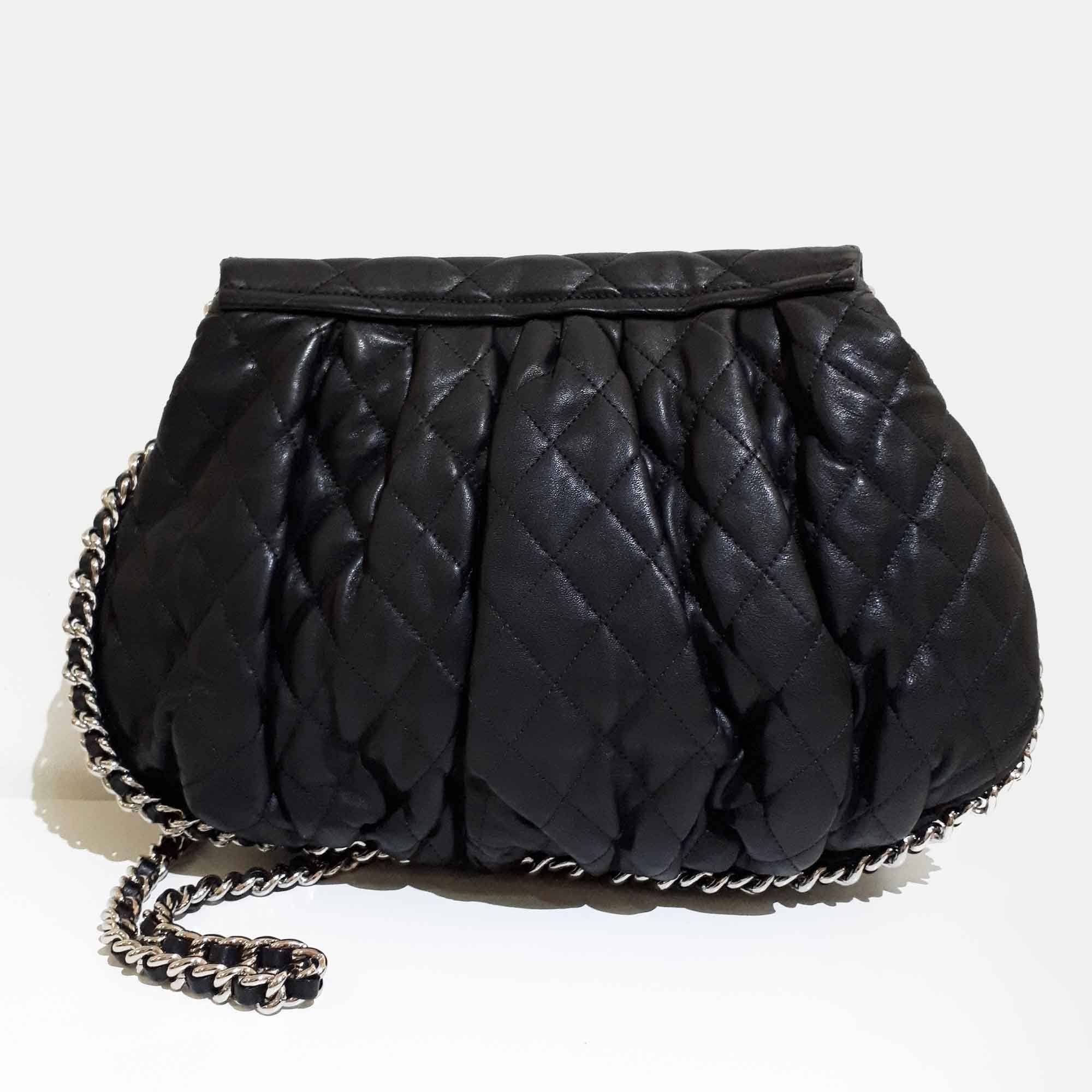 Chanel Aged Lambskin Chain Around Large Crossbody Bag – Garderobe