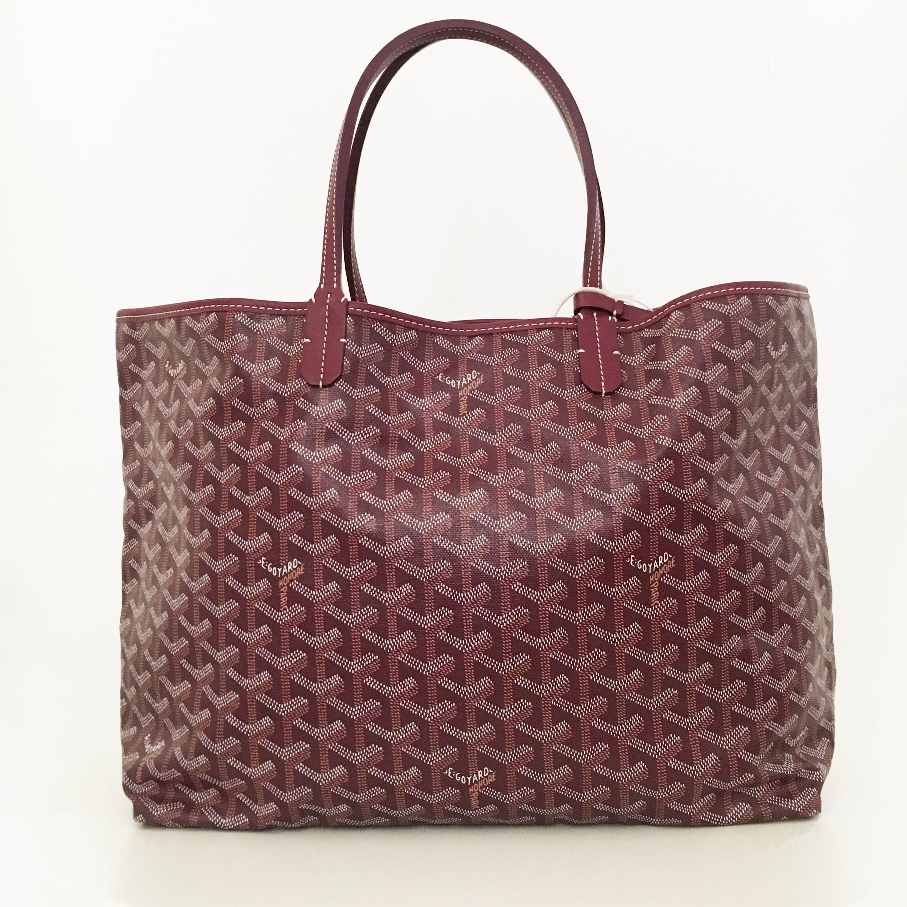 Goyard Burgundy St Louis GM Chevron Leather Canvas Tote Bag – Garderobe