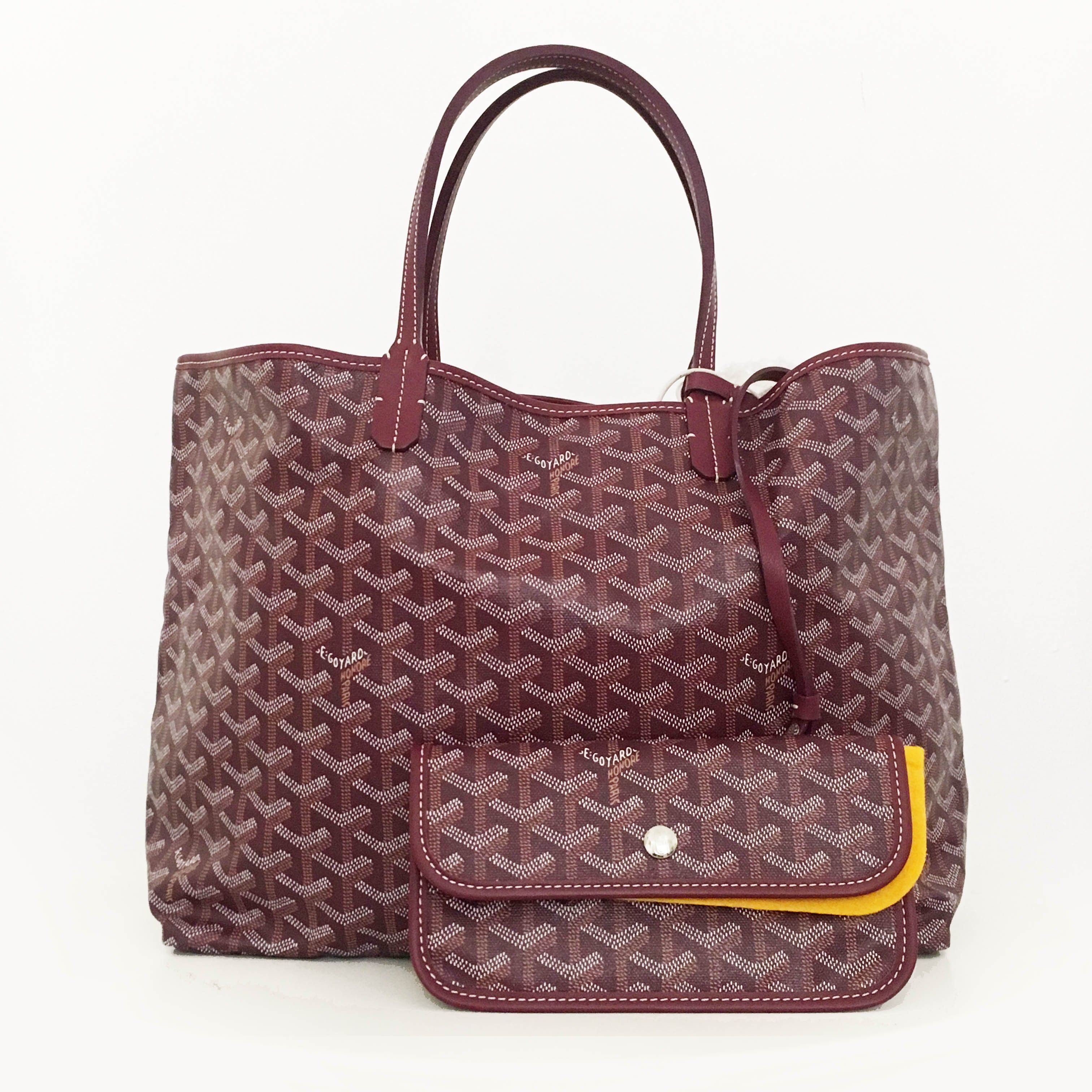 Goyard Burgundy St Louis GM Chevron Leather Canvas Tote Bag – Garderobe