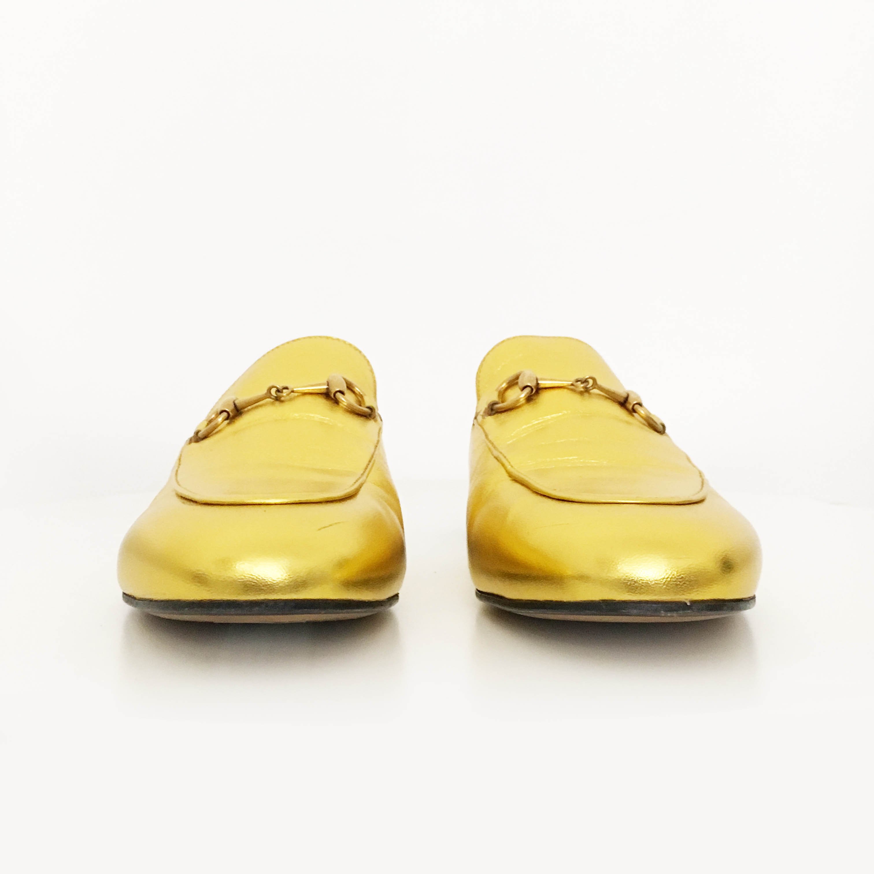 gucci gold slippers