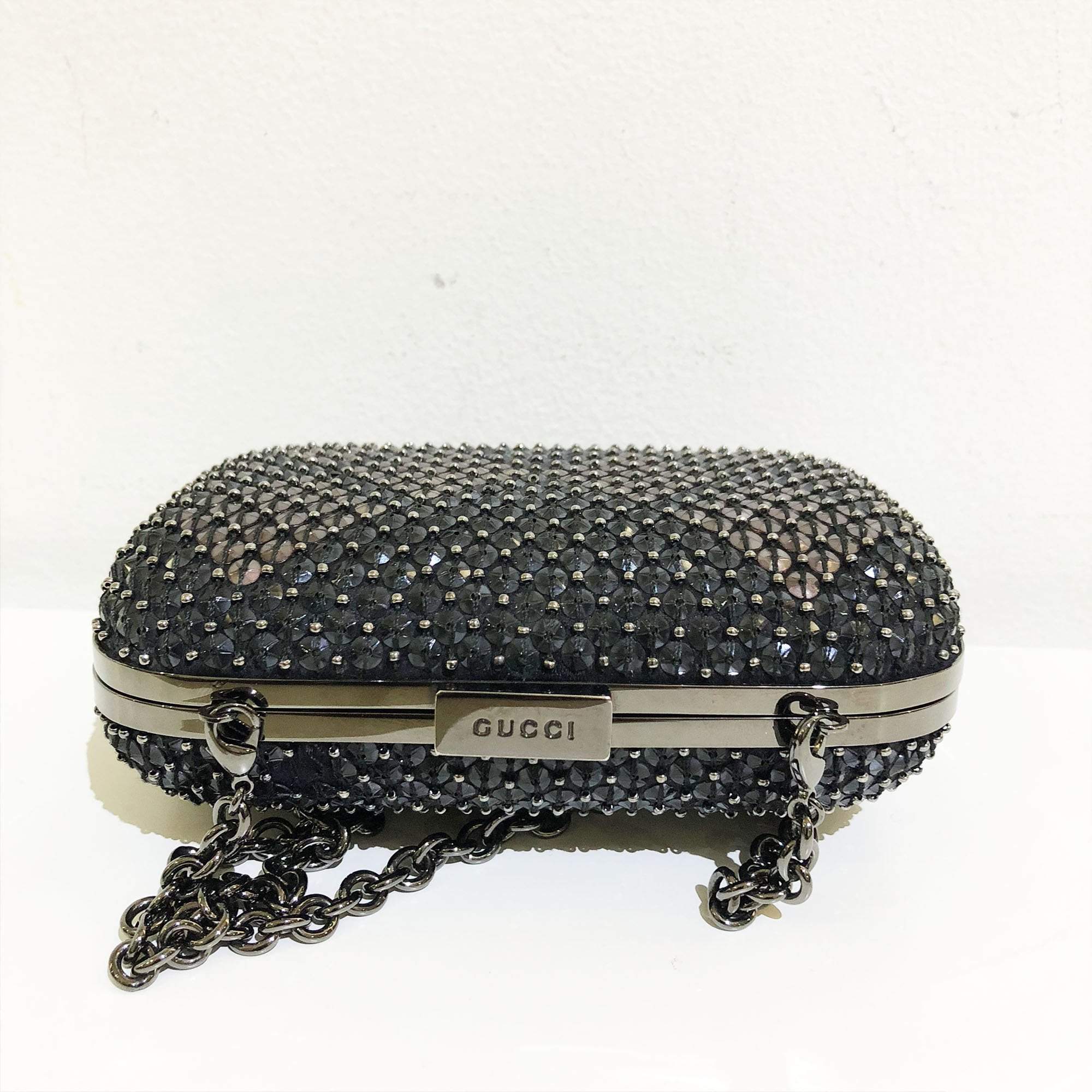 Gucci Studded Clutch Purse with Chain – Garderobe