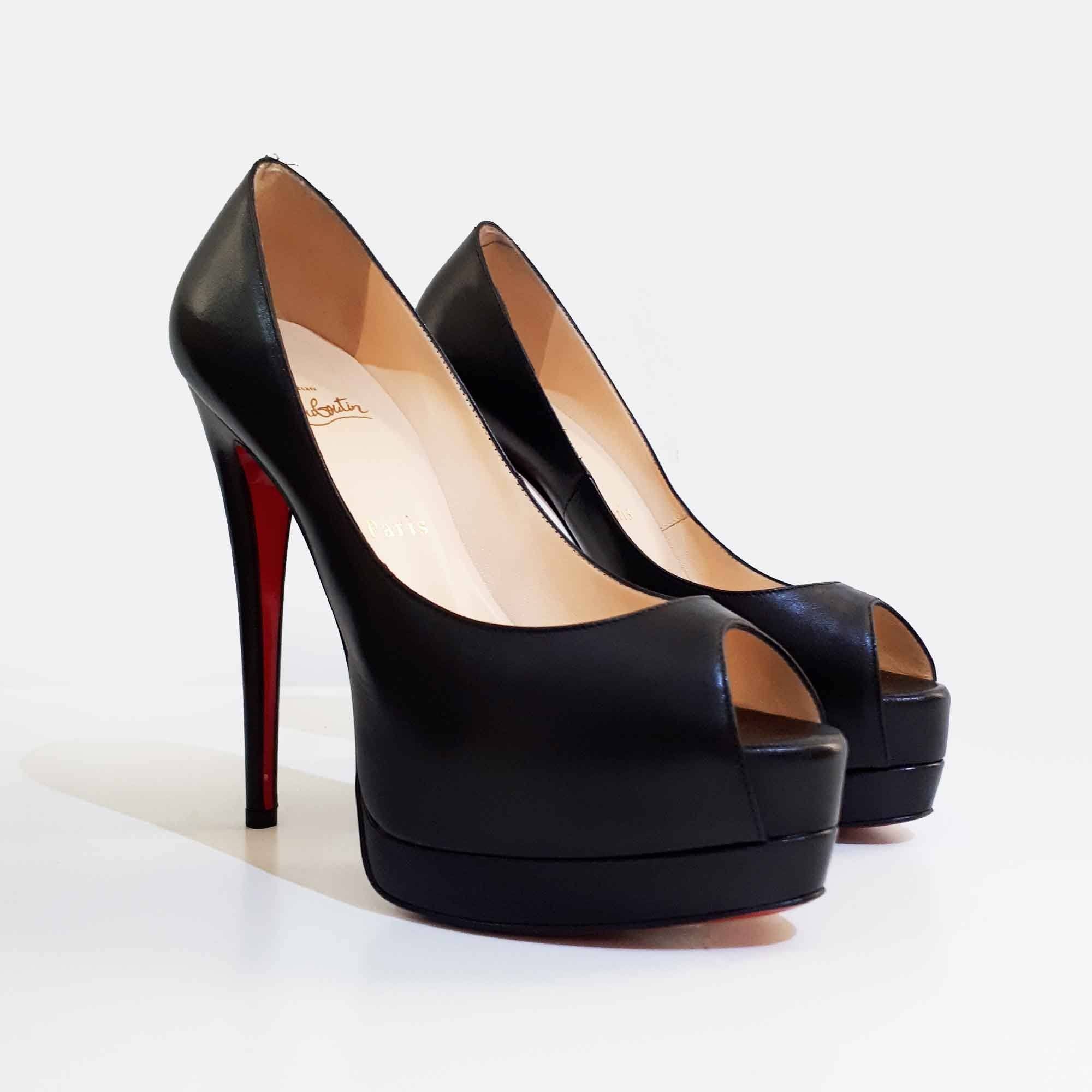 louboutin black platform heels