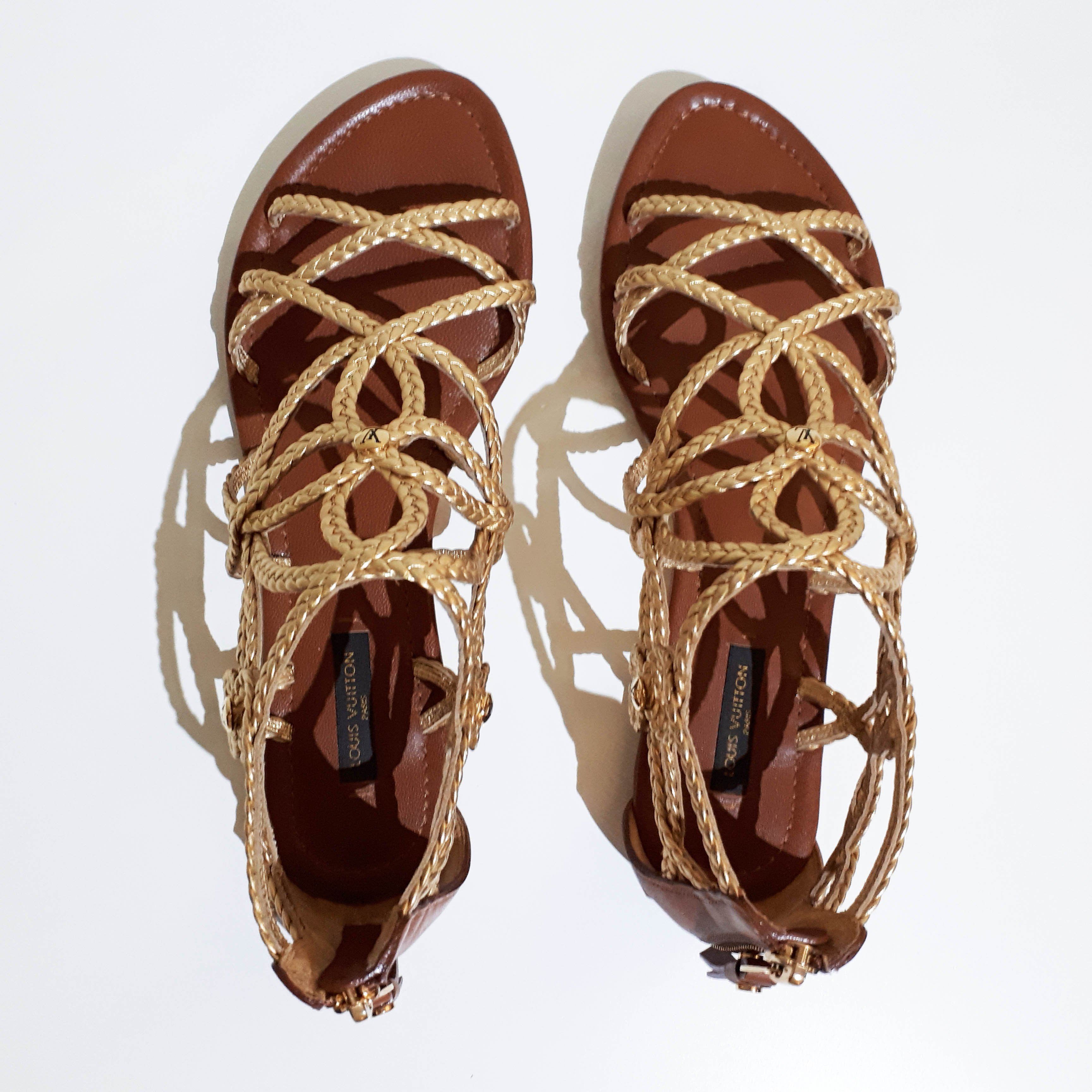 Louis Vuitton Braided Leather Gladiator Sandal – Garderobe