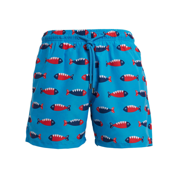 Kids Swim Shorts - Mr Fish | Bubblegum Blue