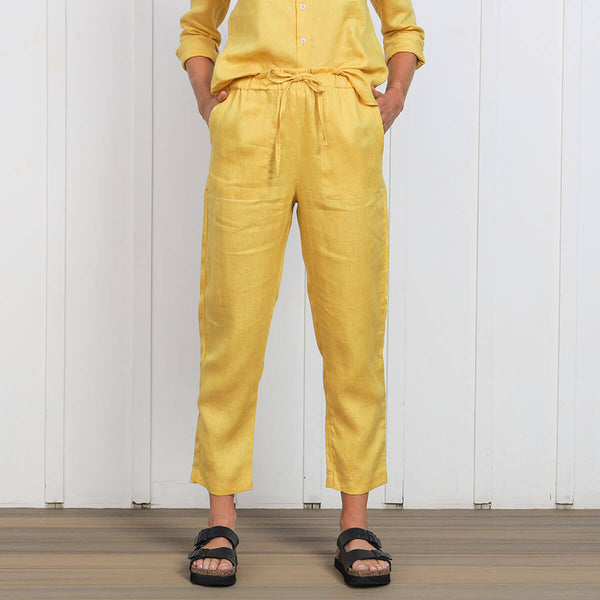 Ladies Linen - Pants | Mustard