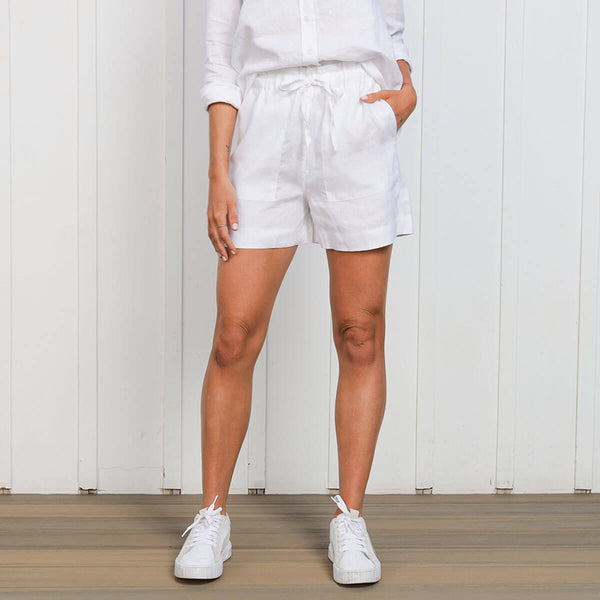 Ladies Linen - Shorts | White