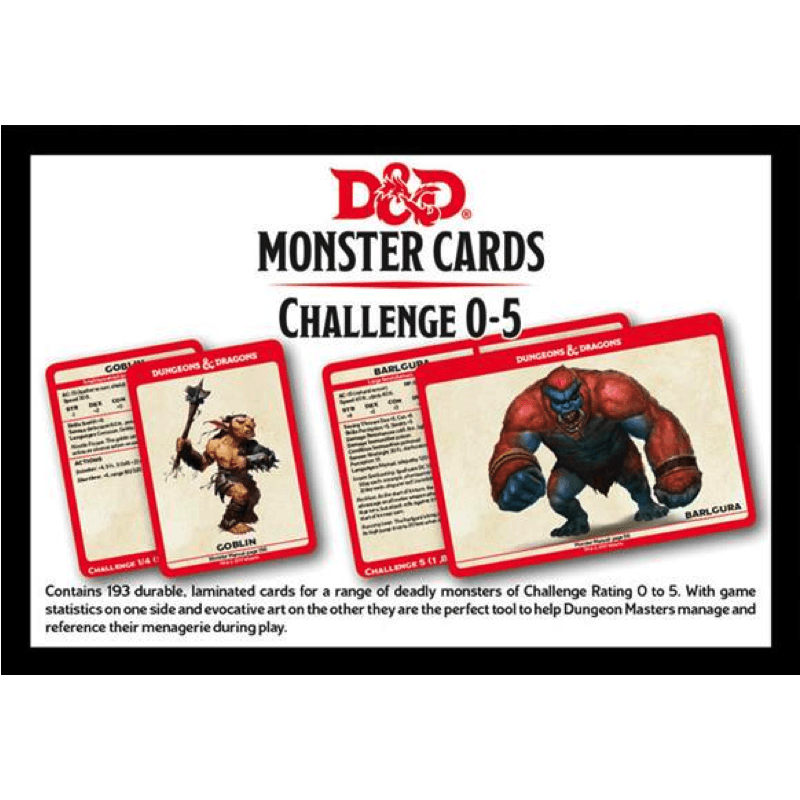 Dungeons Dragons 5th Edition Monster Cards Challenge 0 5 Thirsty Meeples